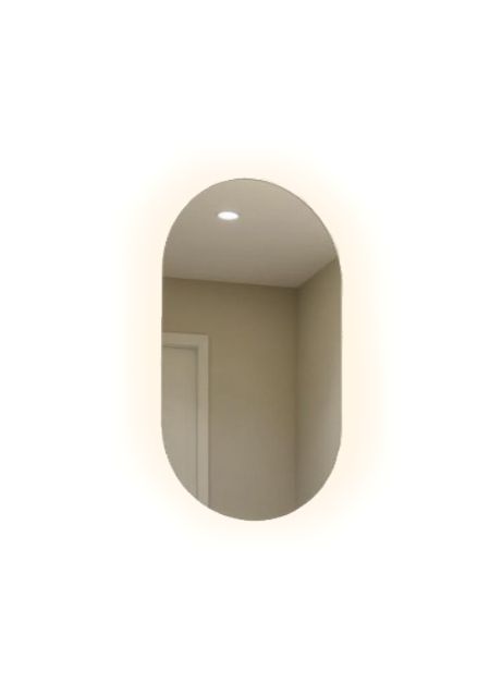 Espelho Decorativo Oval Lapidado – Vidro Polido Minimalista