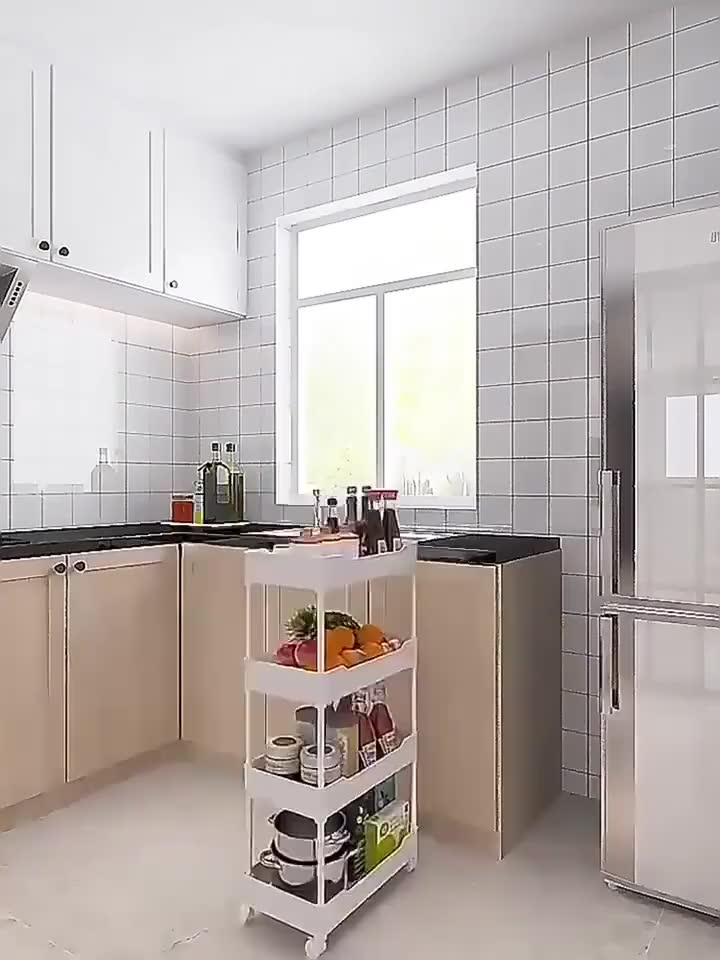 Organizador Móvel Com 4 Prateleiras Para Diversos Itens Com Rodinha Multiuso