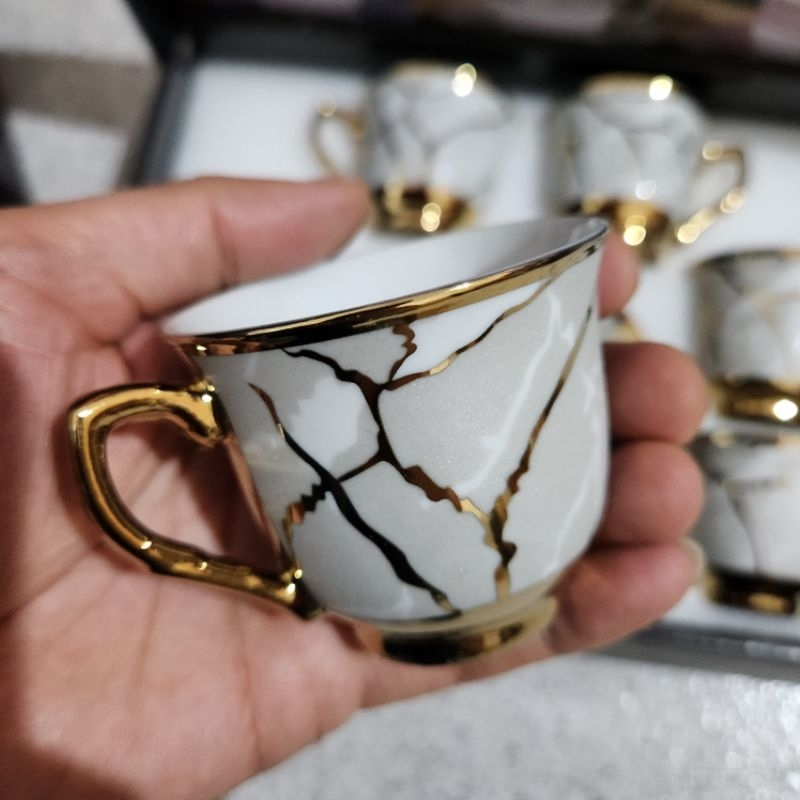 Xícara de café Kit com 12 peças de Cerâmica em Pocelana mega top