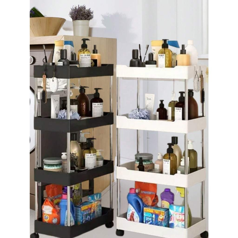 Organizador Móvel Com 4 Prateleiras Para Diversos Itens Com Rodinha Multiuso