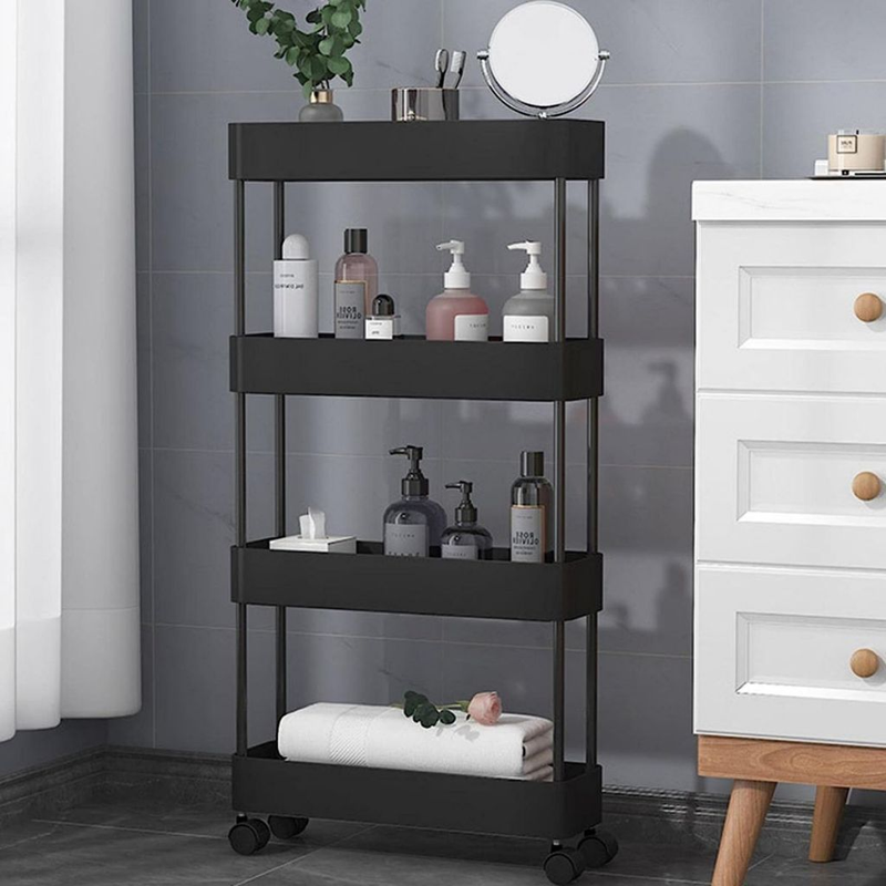 Organizador Móvel Com 4 Prateleiras Para Diversos Itens Com Rodinha Multiuso
