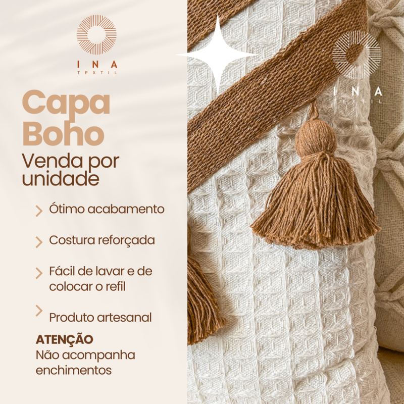 Capa Almofada Pompom Trabalhada Decoração