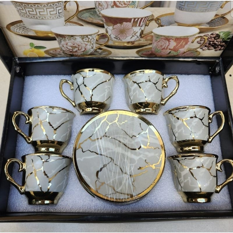 Xícara de café Kit com 12 peças de Cerâmica em Pocelana mega top