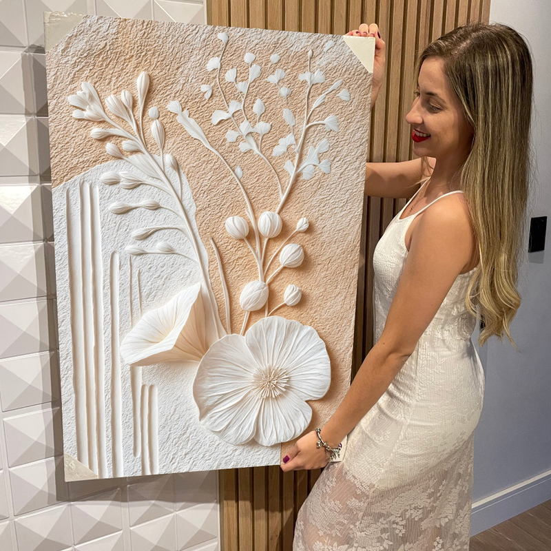 Quadro Decorativo Abstrato Floral – Elegância e Facilidade para Sua Parede