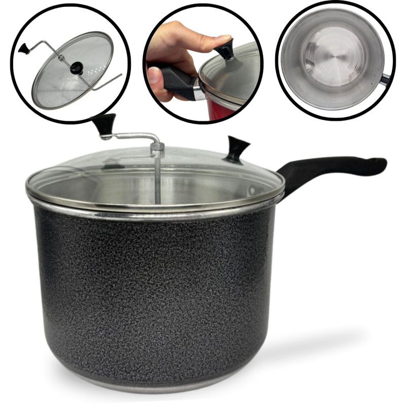 Panela Pipoqueira N°20 Alumínio com Tampa de Vidro 4 Litros(Pipoqueira de Aluminio)