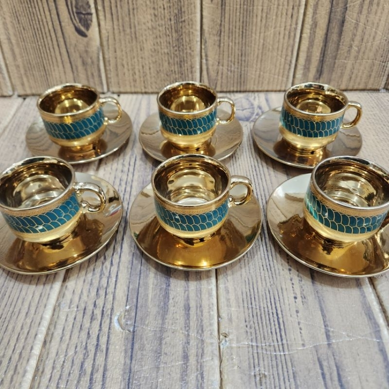 Xícara de Café Luxo – Kit com 12 Peças em Cerâmica