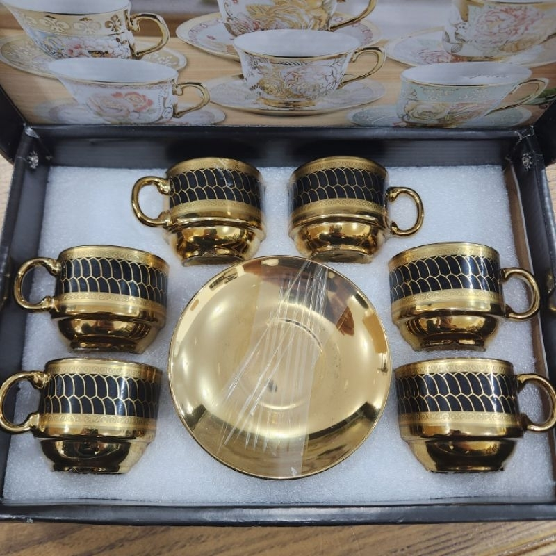 Xícara de Café Luxo – Kit com 12 Peças em Cerâmica