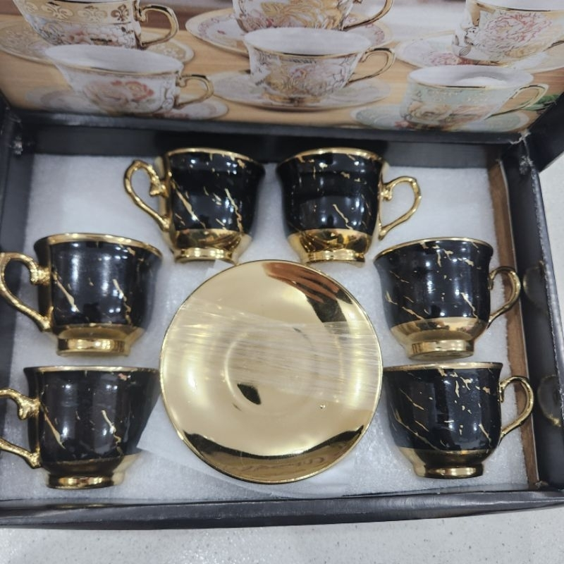 Xícara de Café Luxo – Kit com 12 Peças em Cerâmica
