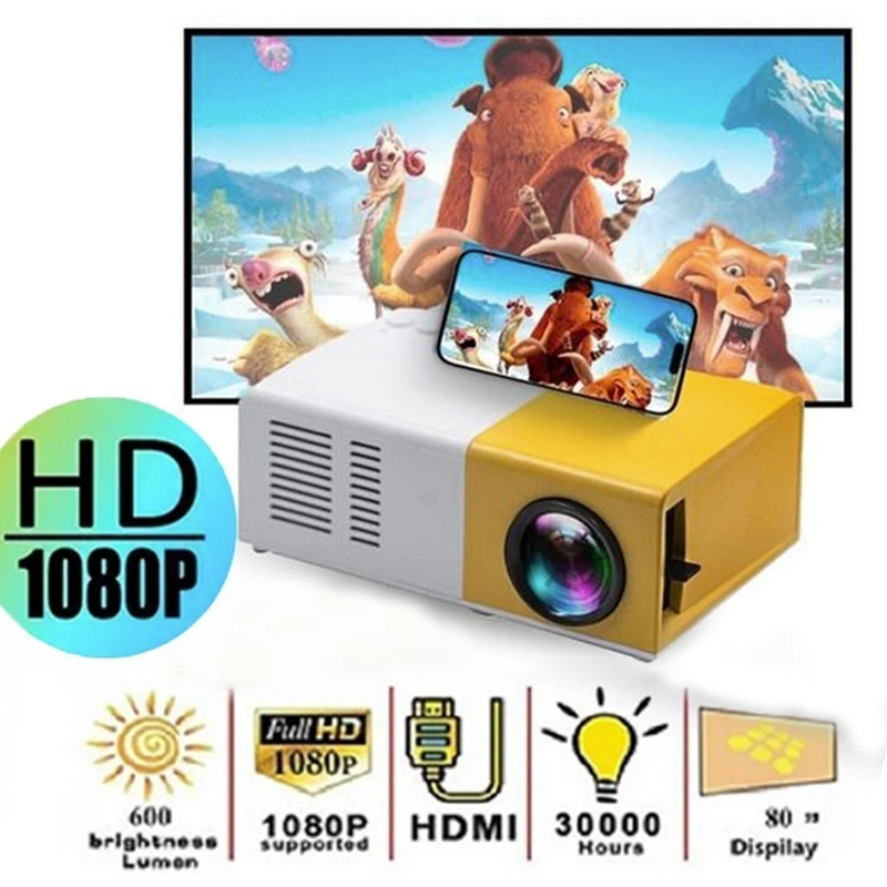 Projetor HY300 Pro 150" WiFi Bluetooth Android – Compatível Celular/TV Box/Xbox/PS/PC