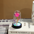 Rosa decorativa com LED em cúpula de vidro